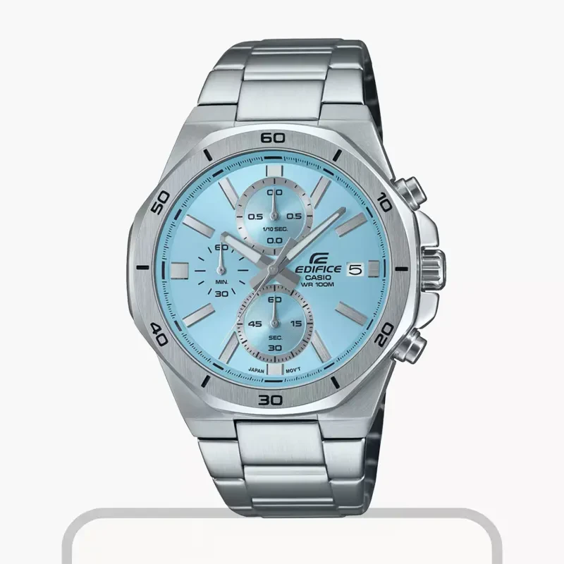 Casio Edifice Chronograph Ice Blue Dial Men's Watch- EFV-640D-2BV